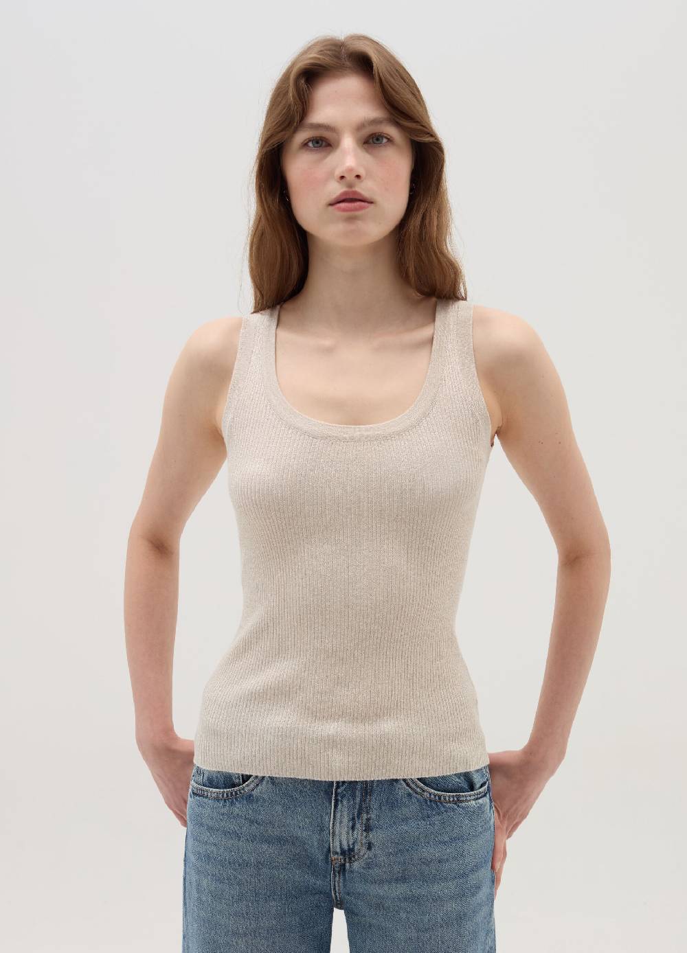 OVS Tank top a costine con lurex Vendita Economica