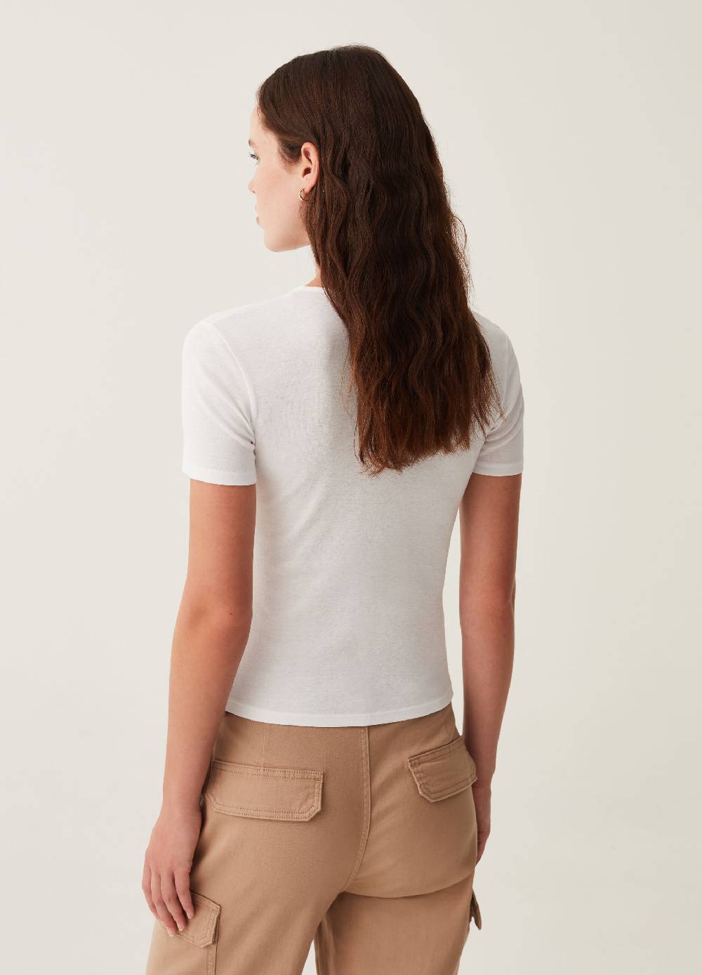 OVS T-shirt con scollo a V e nodo Italy