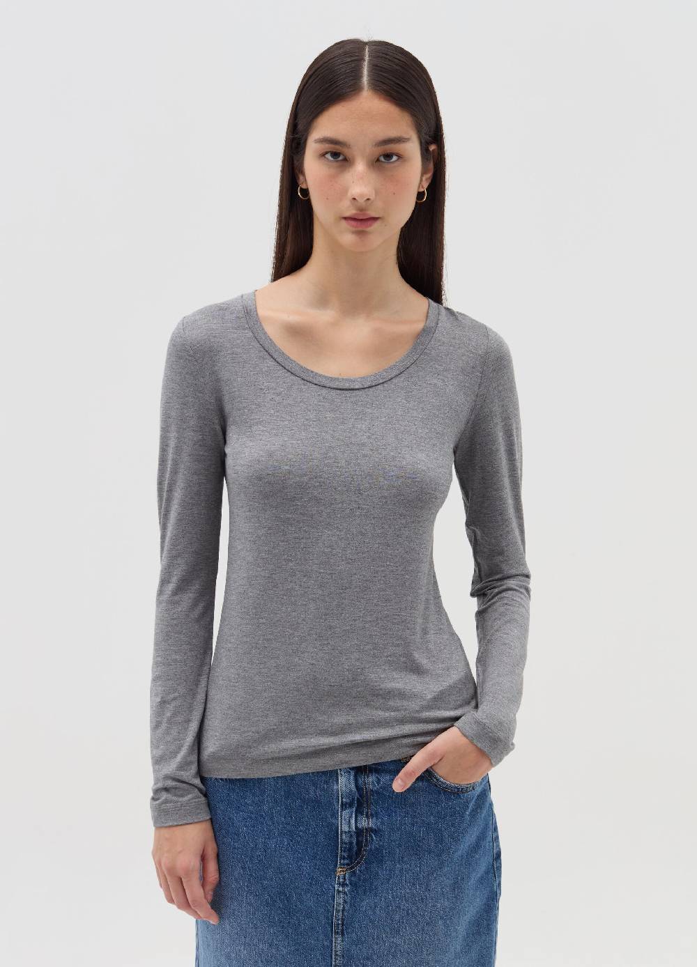 OVS T-shirt a maniche lunghe in viscosa stretch In Linea