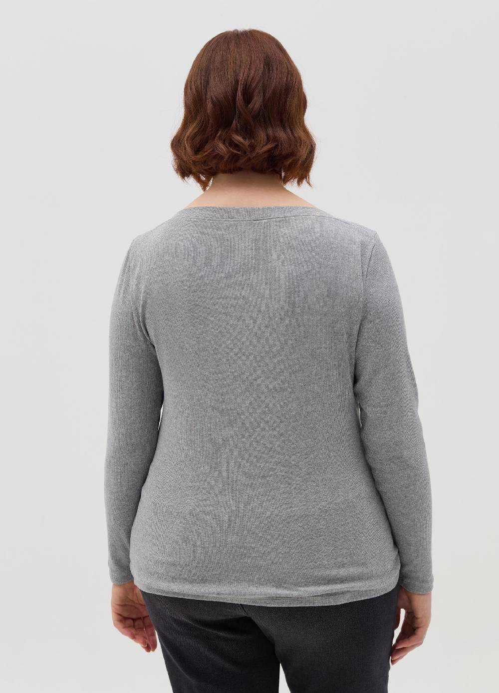 MYA T-shirt a costine con scollo a barca Curvy Negozi Online