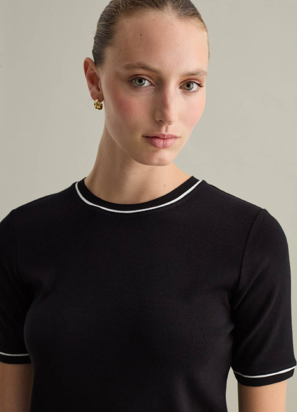 PIOMBO T-shirt con piping a contrasto Contemporary Promozione Limitata