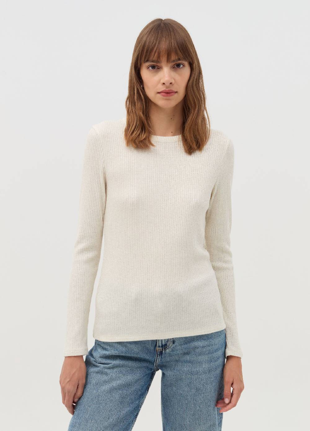 OVS T-shirt girocollo a coste piatte in lurex Fino Al -60%