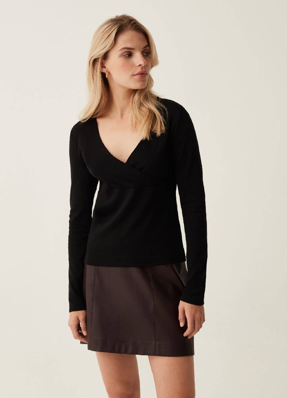 OVS T-shirt scollo a V con incrocio laterale Online