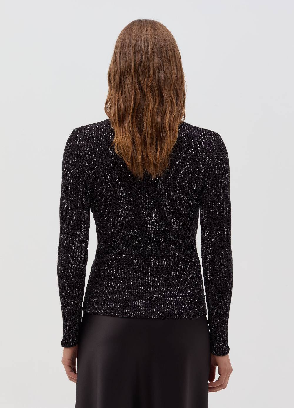 OVS T-shirt in lurex a maniche lunghe con collo alto Outlet
