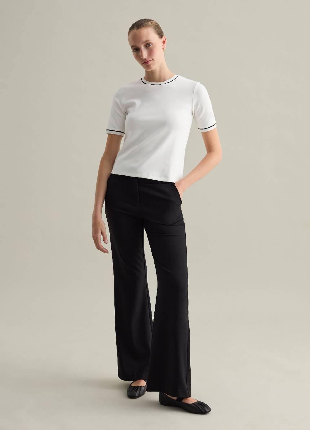 PIOMBO T-shirt con piping a contrasto Contemporary Vendita Calda