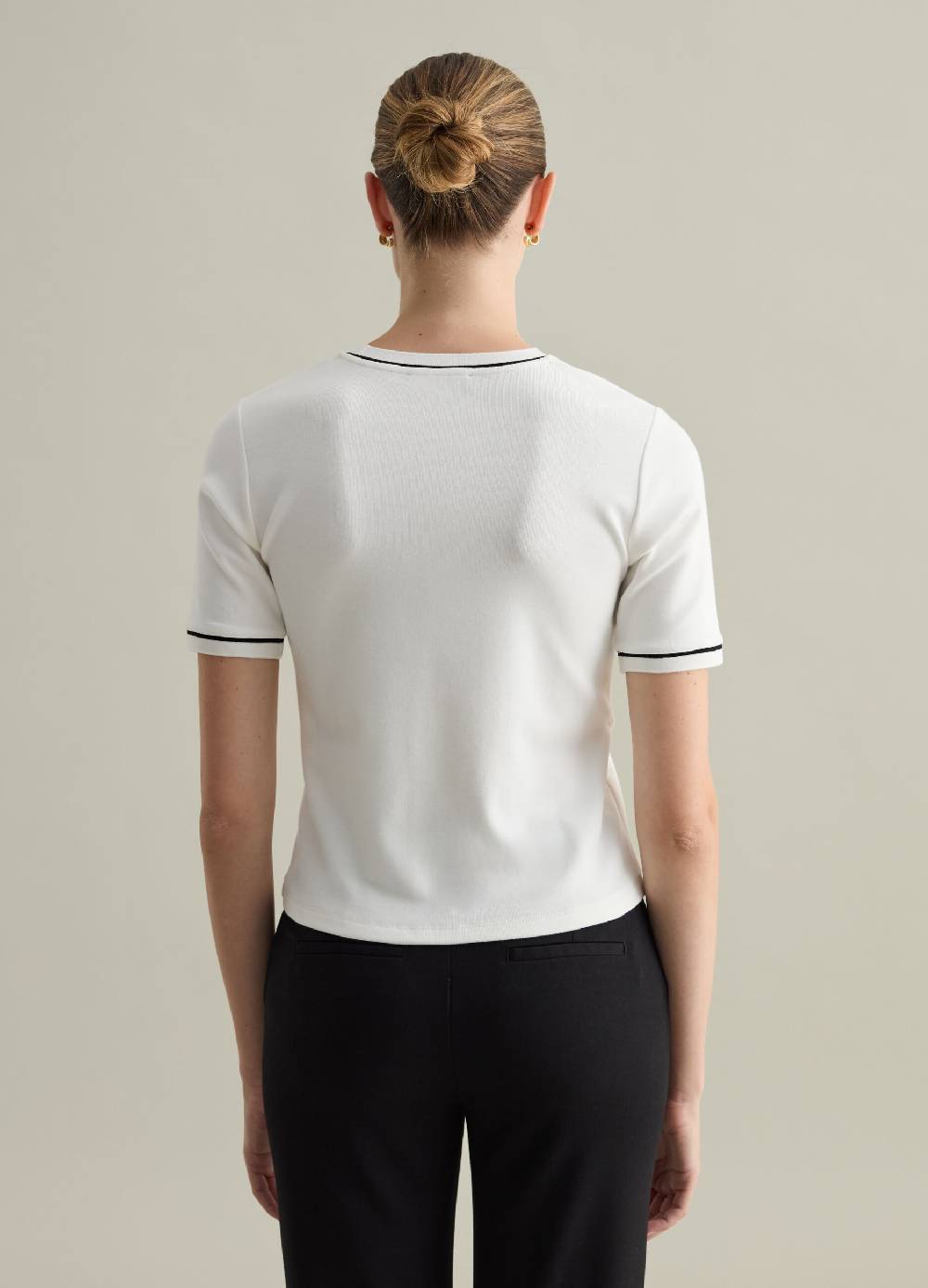 PIOMBO T-shirt con piping a contrasto Contemporary Vendita Calda