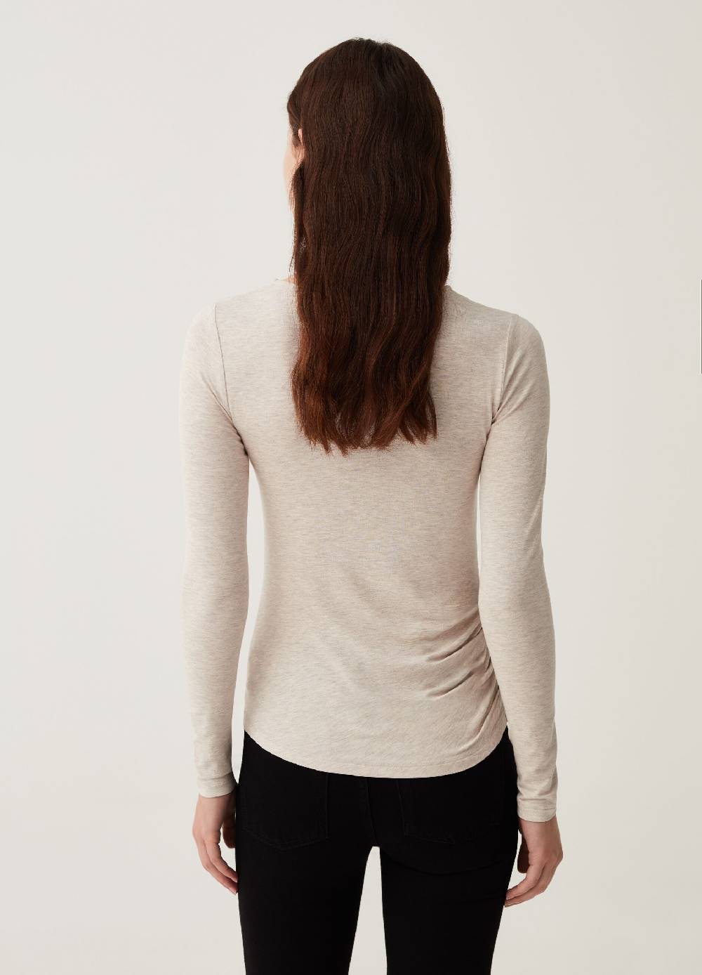 OVS T-shirt in viscosa stretch con maniche lunghe In Saldo