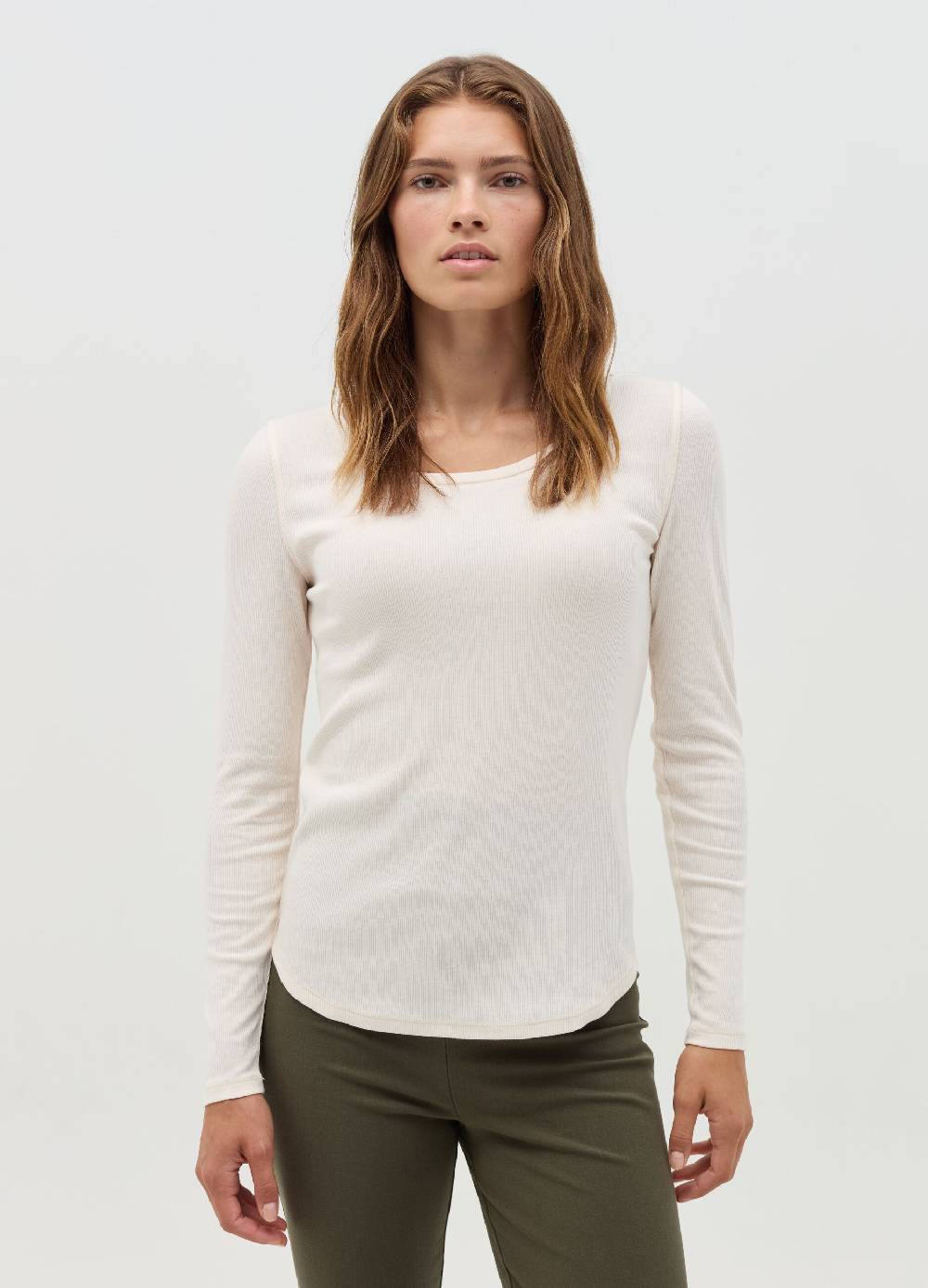 NICOL CARAMEL T-shirt premaman a costine con maniche lunghe Moda