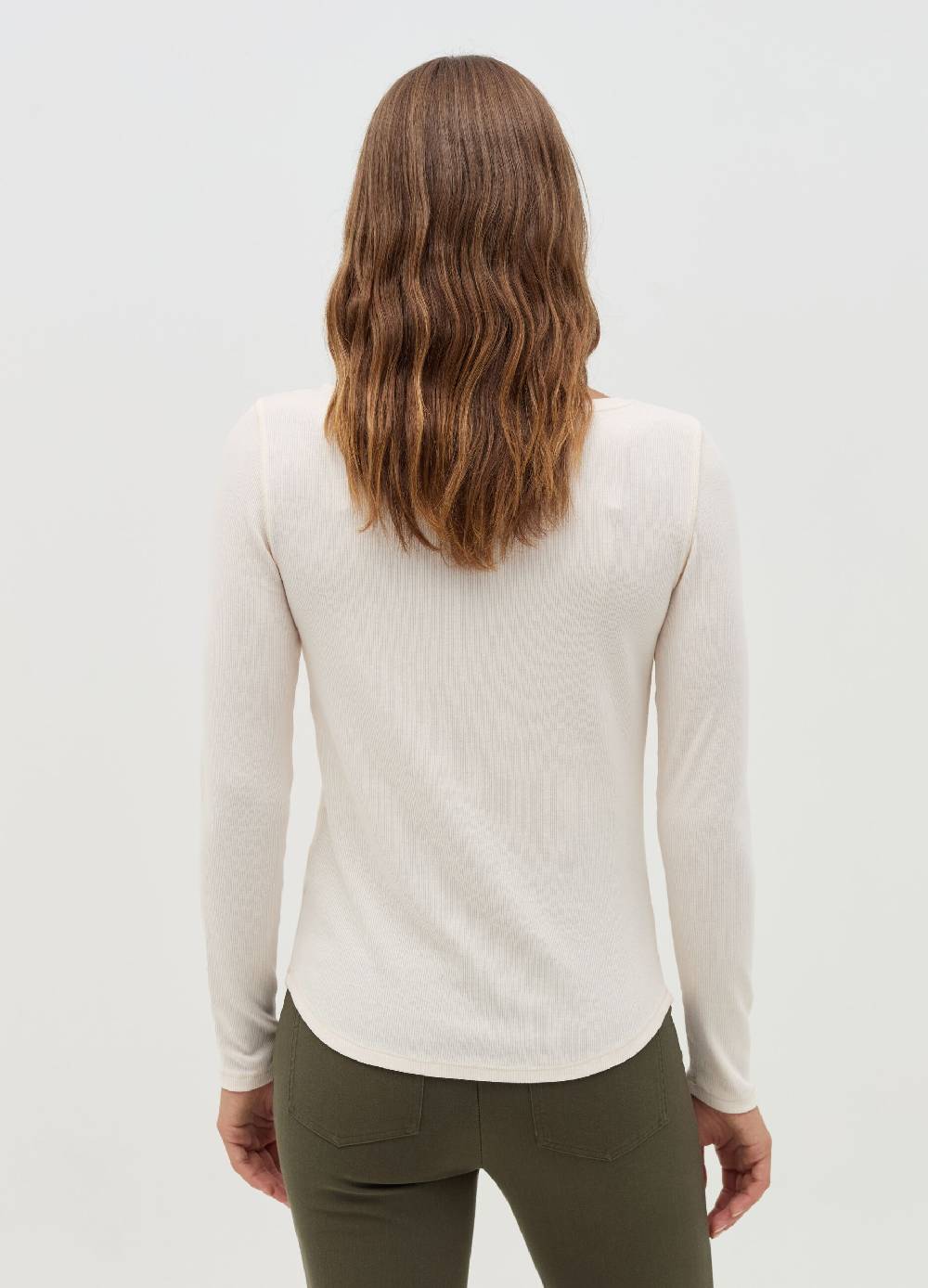 NICOL CARAMEL T-shirt premaman a costine con maniche lunghe Moda