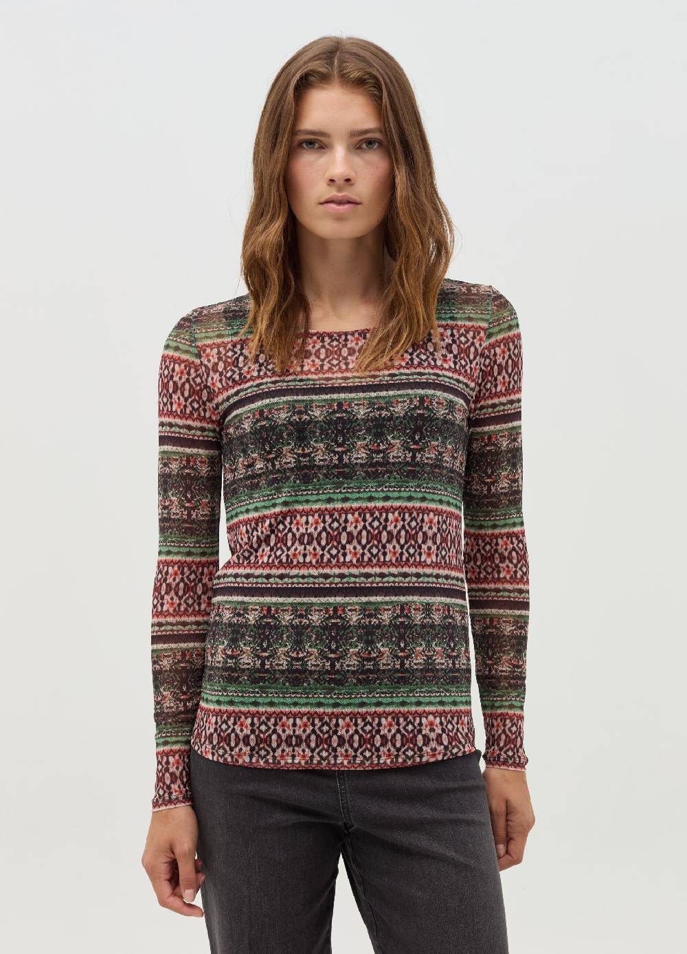 NICOL CARAMEL T-shirt premaman con stampa all-over 2025