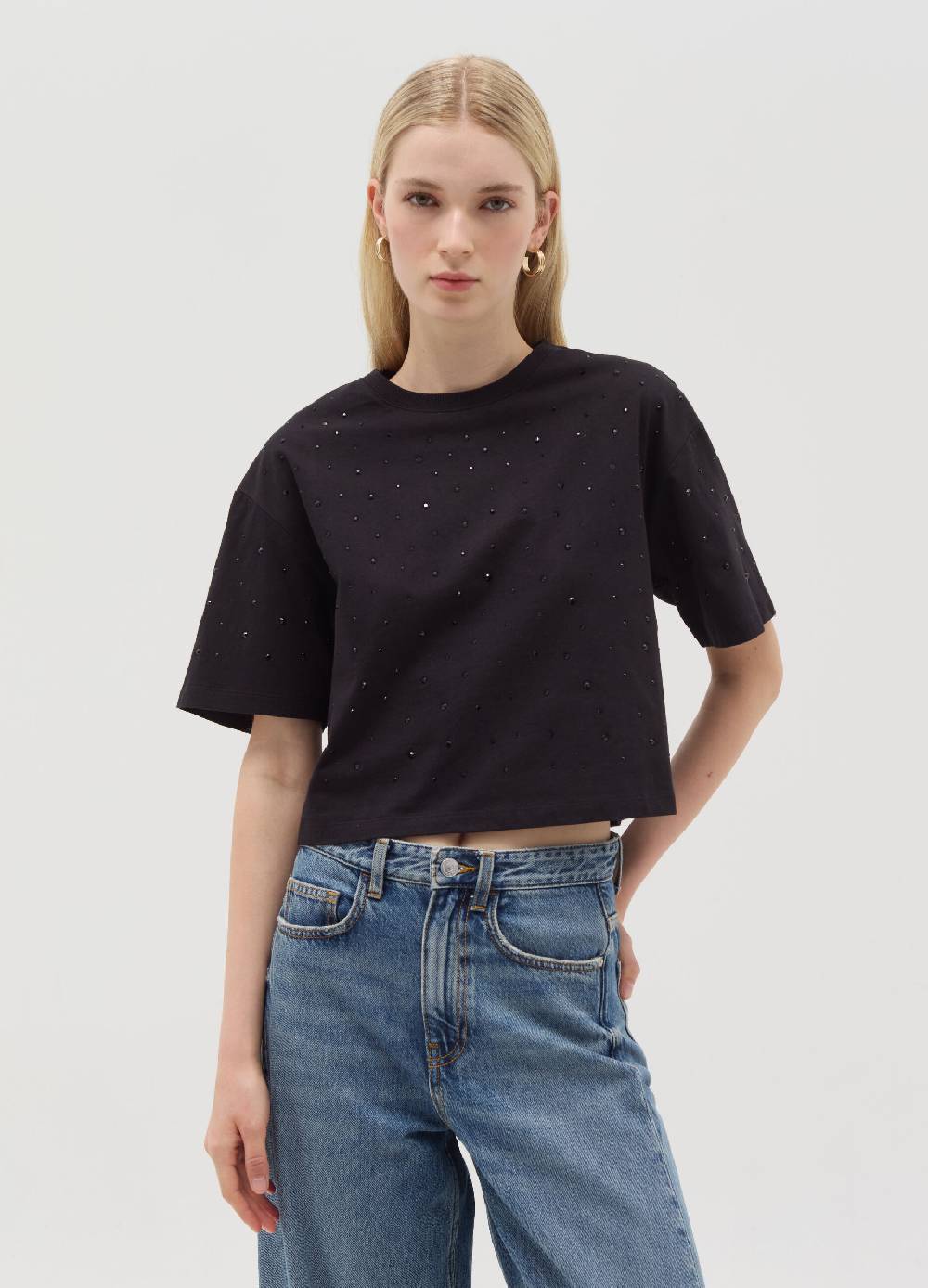 OVS T-shirt in cotone con strass Spedizione Gratuita