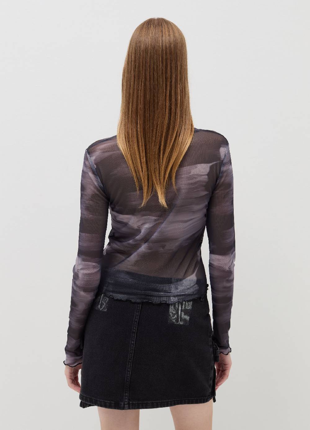 B. ANGEL T-shirt a maniche lunghe in mesh Pezzi Unici