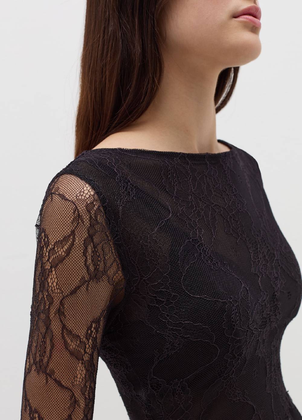 B. ANGEL T-shirt crop in pizzo con maniche lunghe Negozi Online