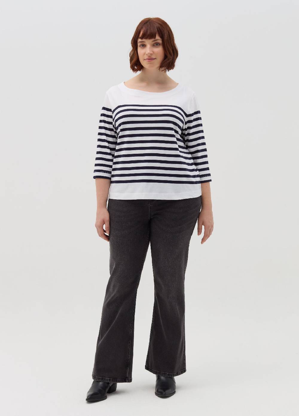 MYA T-shirt a righe maniche a tre quarti Curvy Promozione Limitata