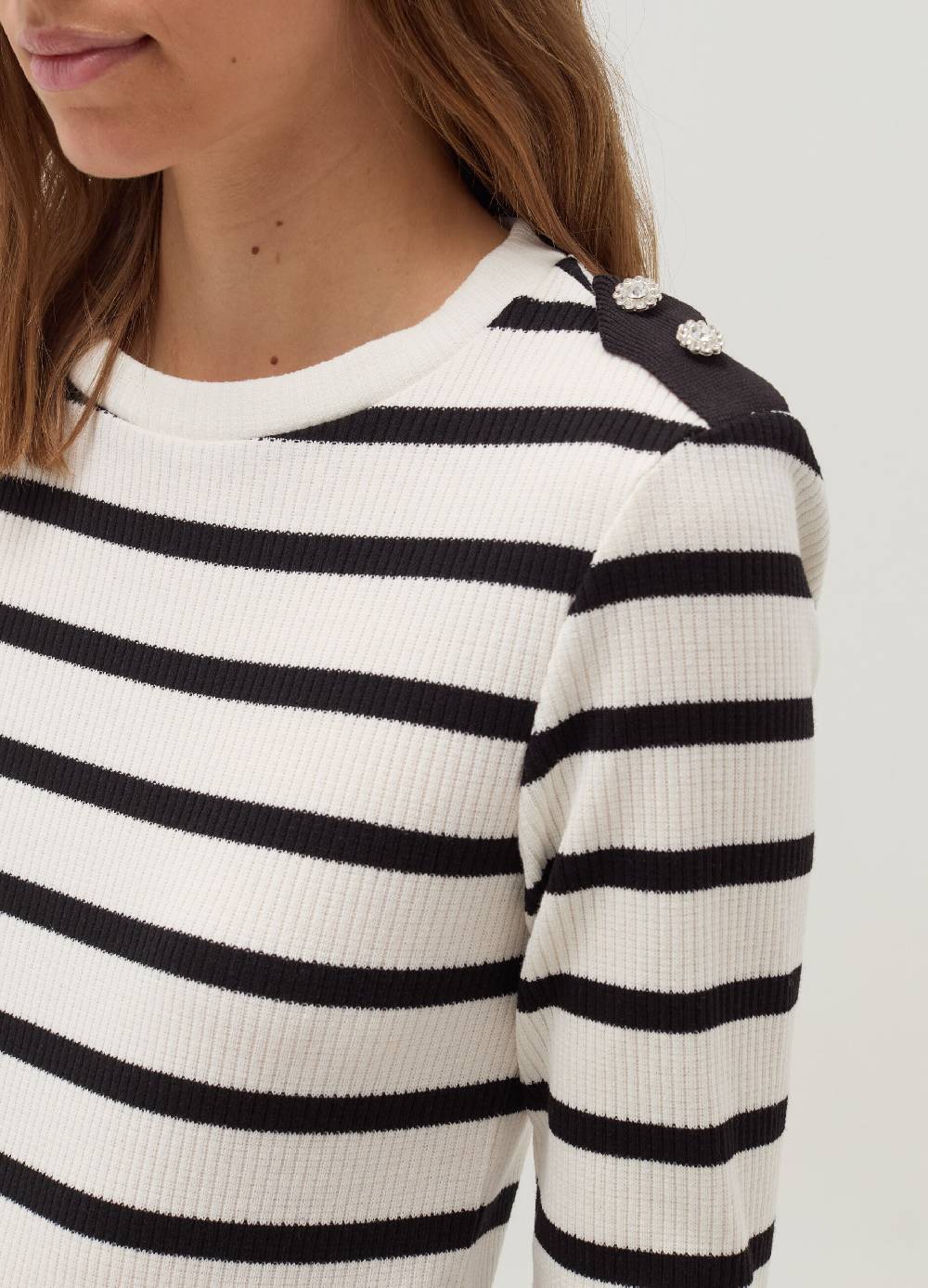 OVS T-shirt a maniche lunghe con bottoni gioiello Economico