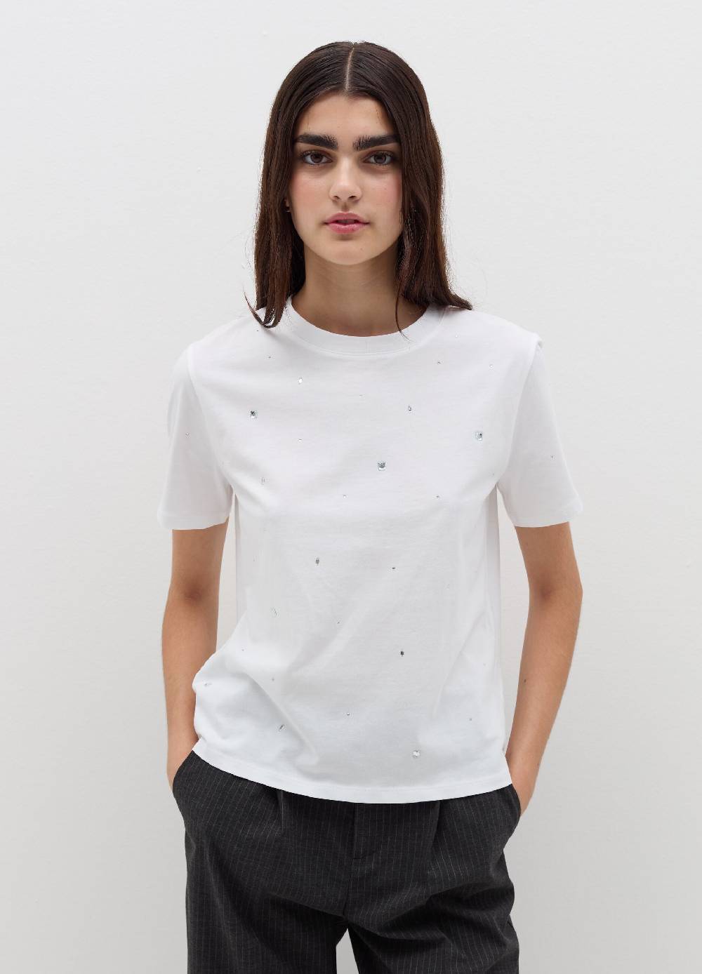 B. ANGEL T-shirt in cotone con strass Offerte