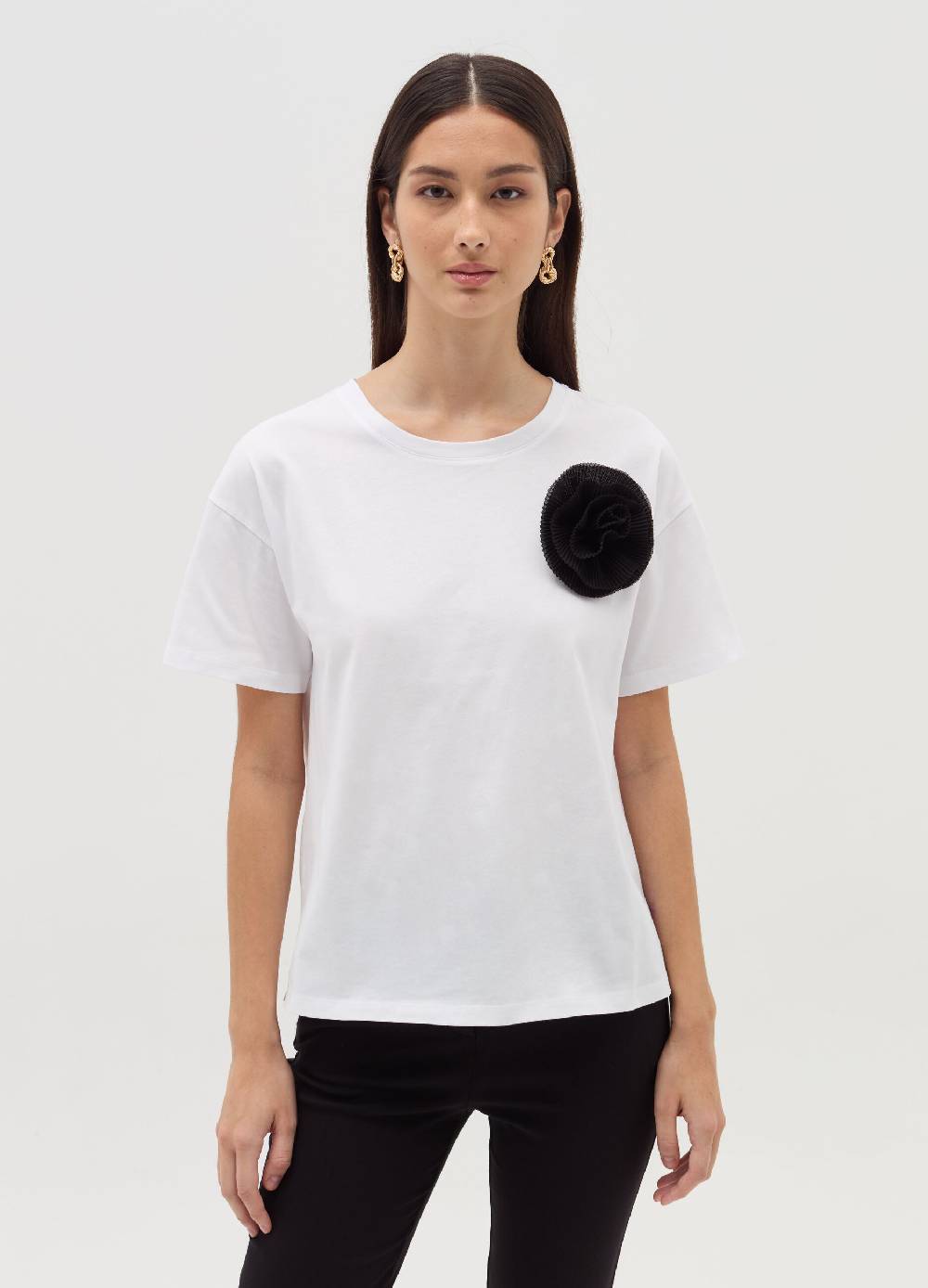 OVS T-shirt con applicazione floreale Hotsell
