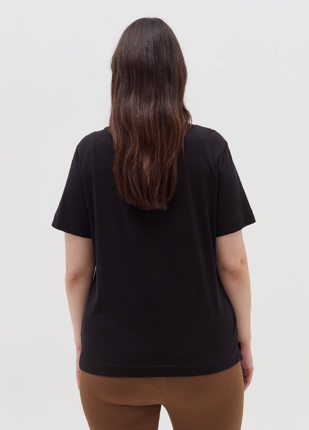MYA T-shirt in cotone con stampa Curvy Vendita Calda