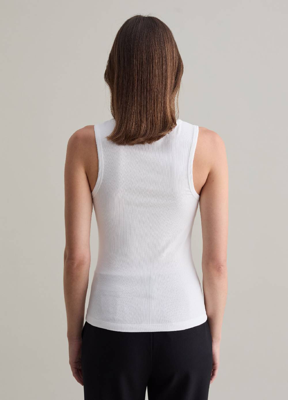 PIOMBO Tank top in viscosa stretch a costine In Saldo