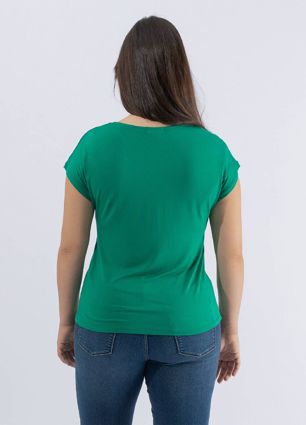 OCTOBER T-shirt scollo a V con nodo Curvy Italia