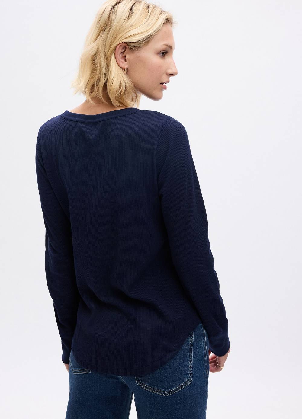 GAP T-shirt con micro trama waffle a maniche lunghe Soddisfazione Garantita