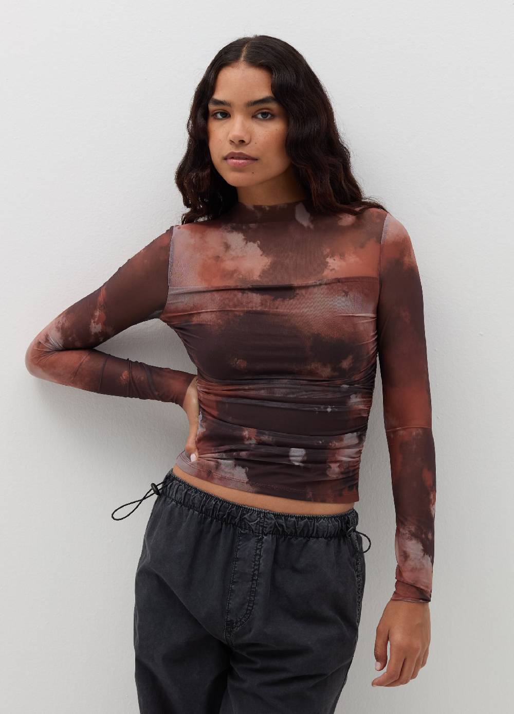 B. ANGEL T-shirt a maniche lunghe in mesh Tie Dye Fino Al -60%