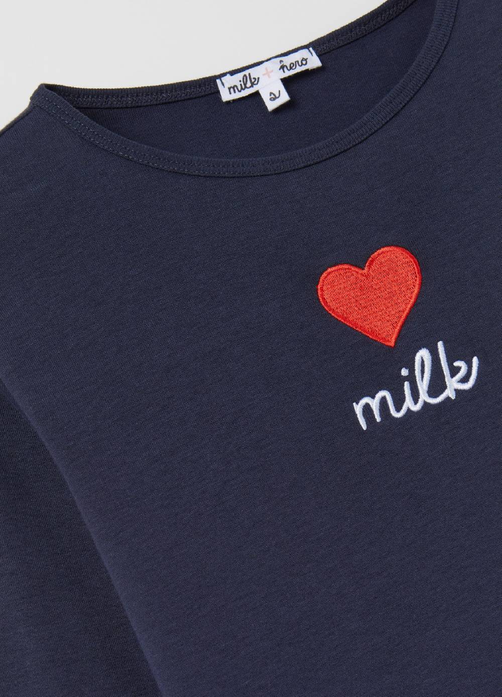 MILK+HERO T-shirt in cotone con maniche lunghe Sottocosto
