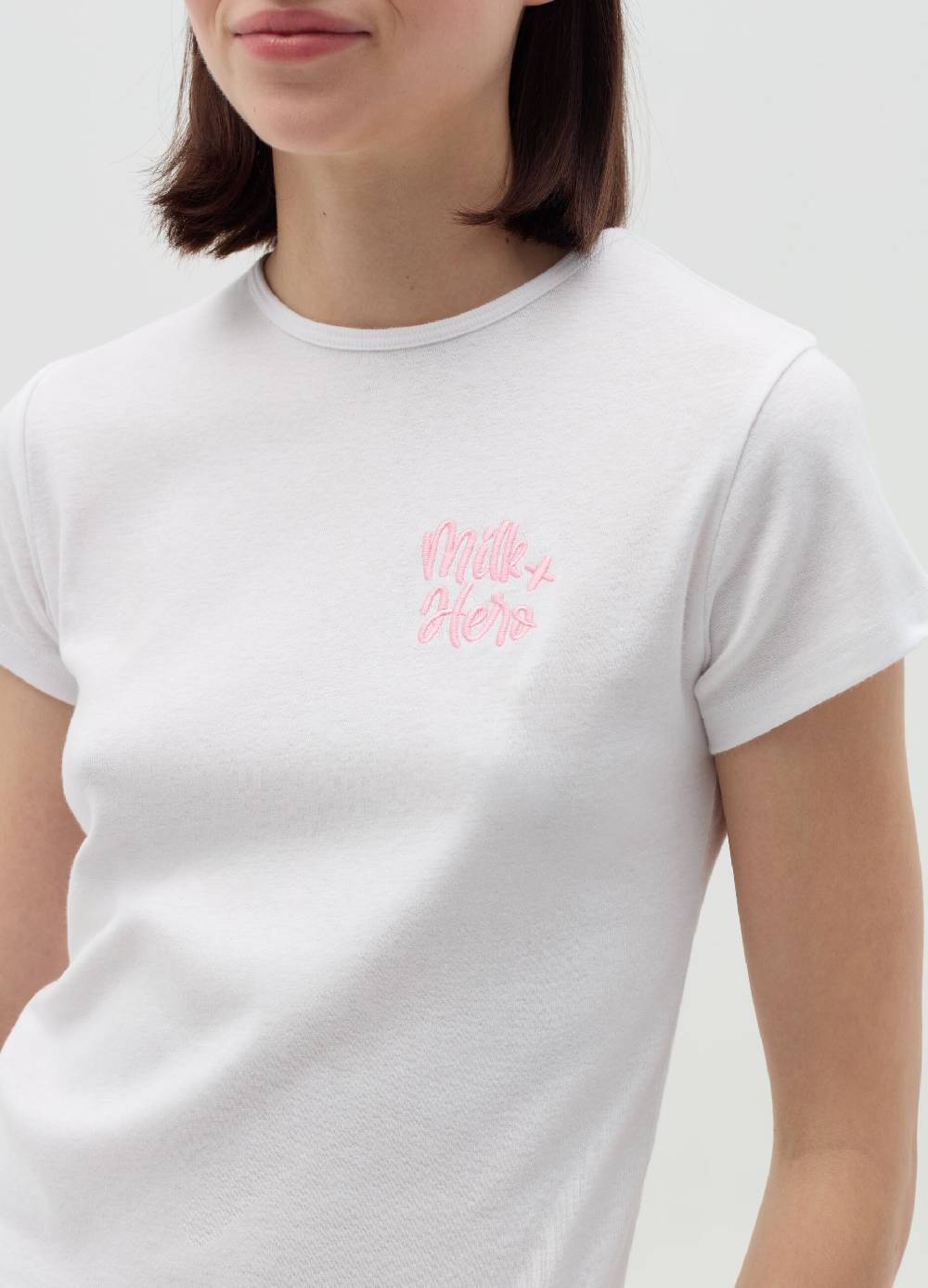 MILK+HERO T-shirt girocollo con ricamo Vendite Flash