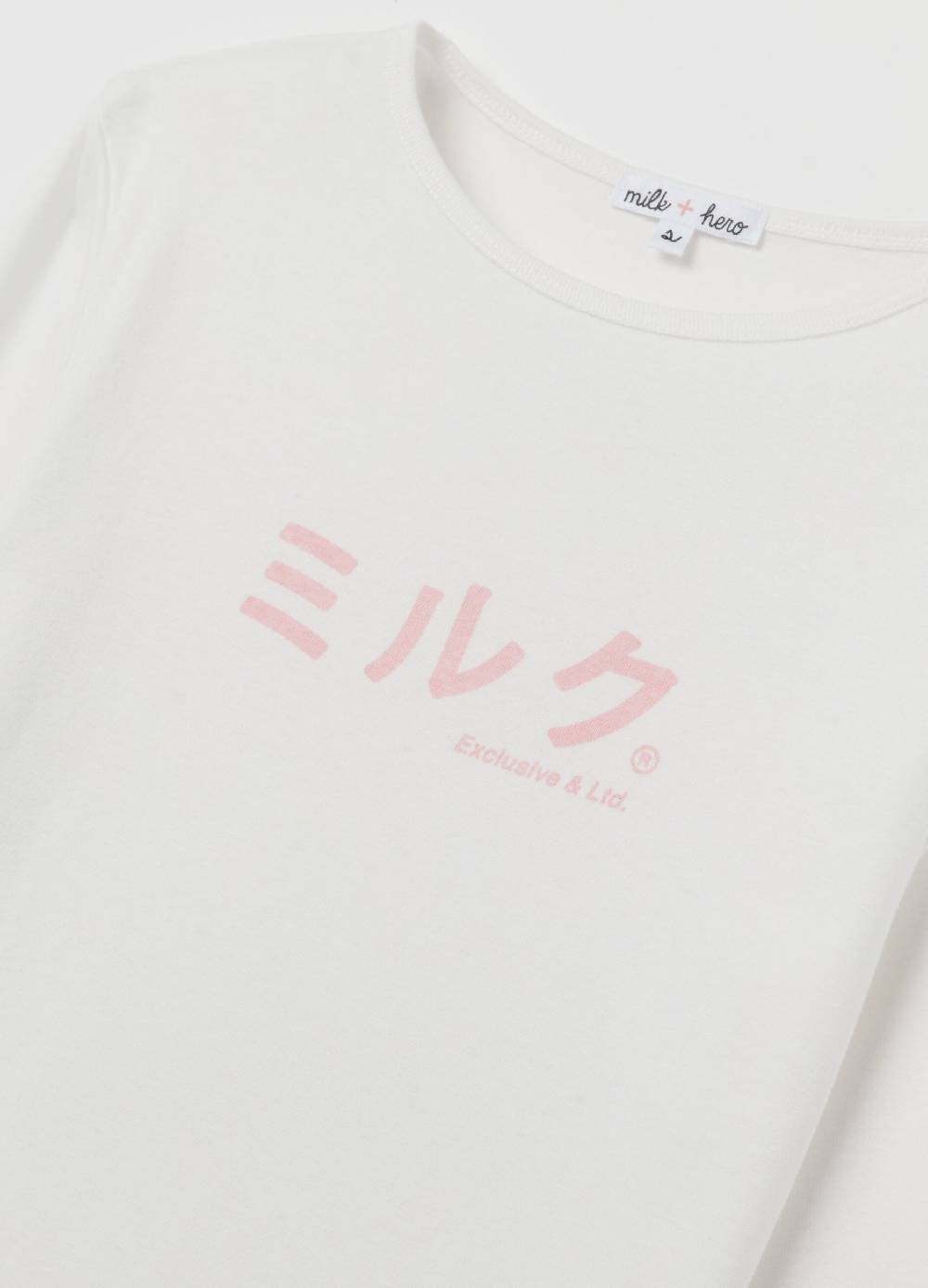MILK+HERO T-shirt in cotone con maniche lunghe Pezzi Unici