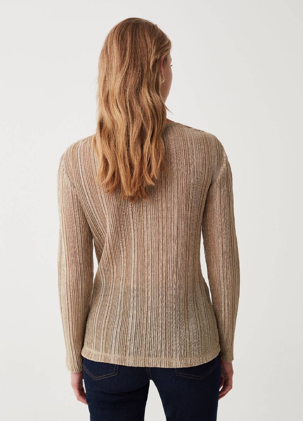 OVS T-shirt in lurex scollo a V con nodo Shopping Online