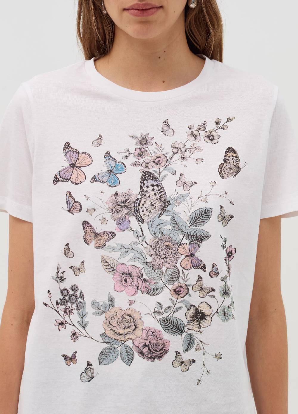 OVS T-shirt con stampa farfalle e fiori Sottocosto