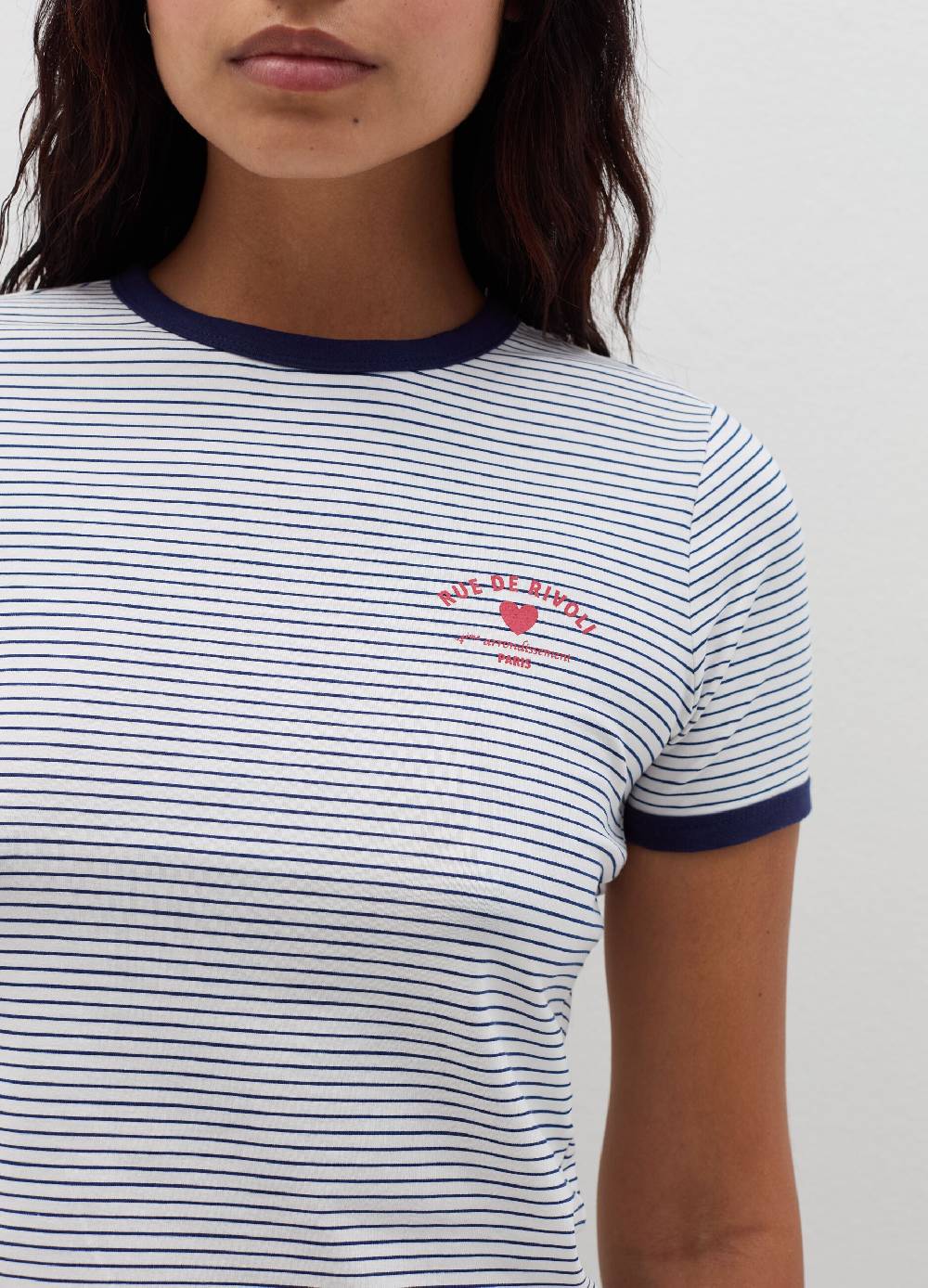 B. ANGEL T-shirt con profili a contrasto e stampa Presa