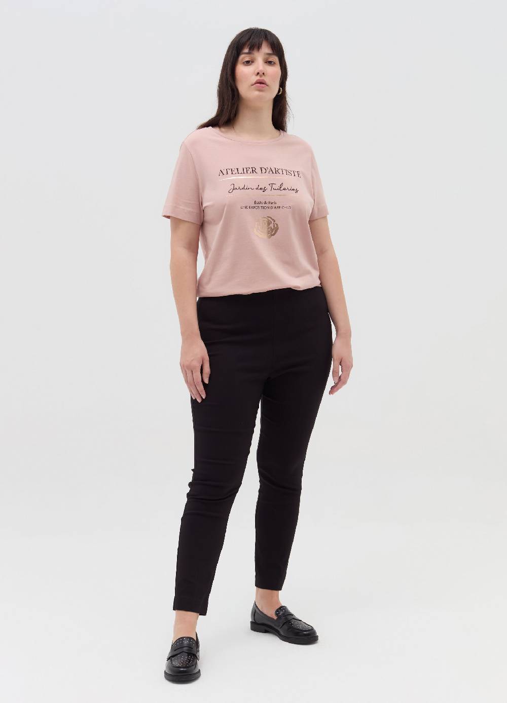MYA T-shirt in cotone con stampa Curvy Negozio