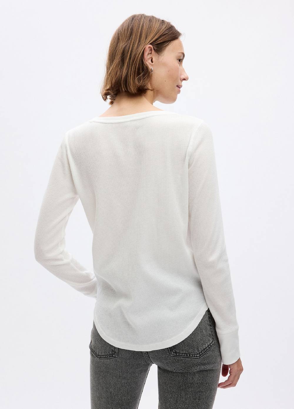 GAP T-shirt con micro trama waffle a maniche lunghe 2025