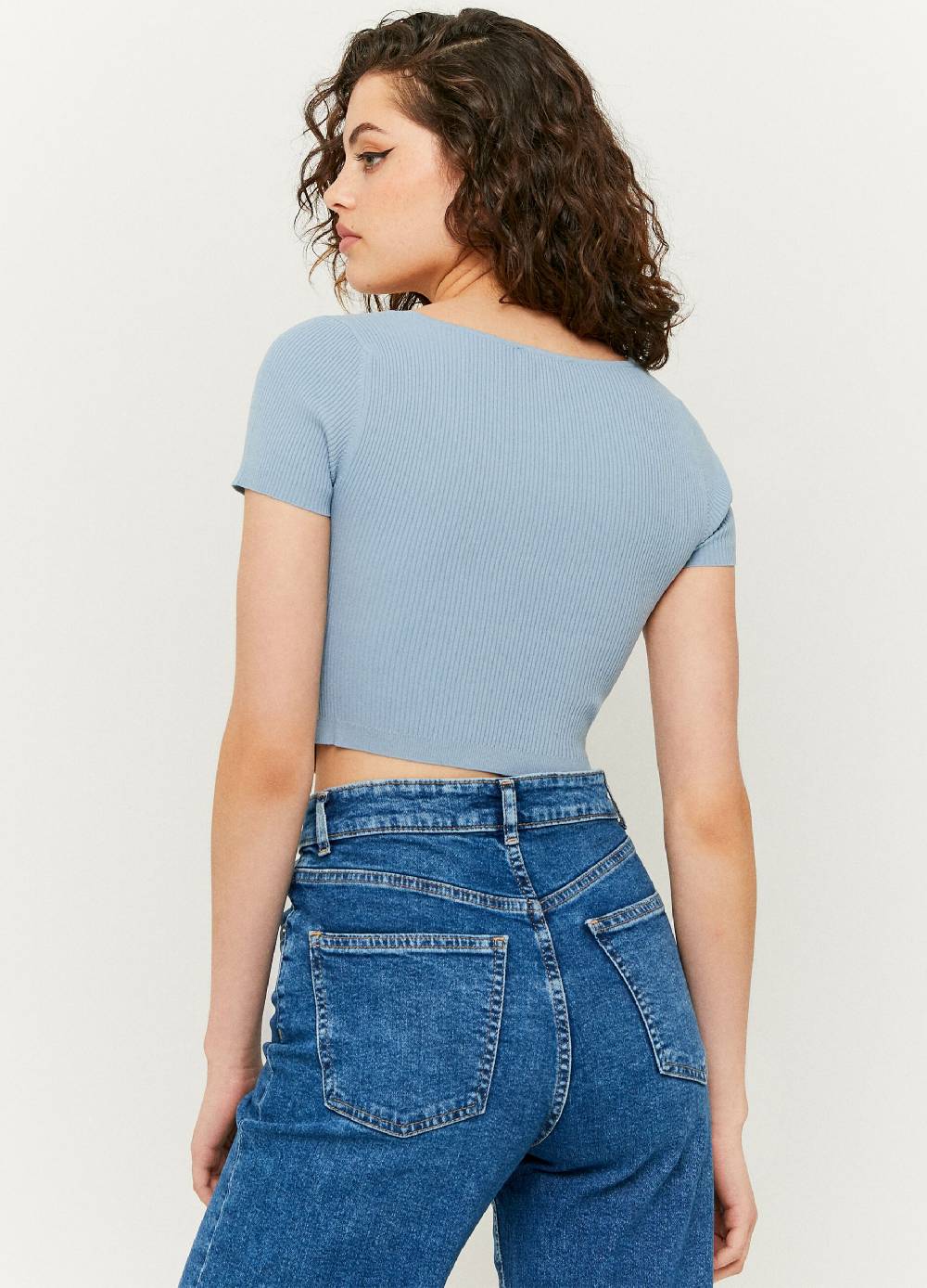 TALLY WEIJL Crop top a costine Italy