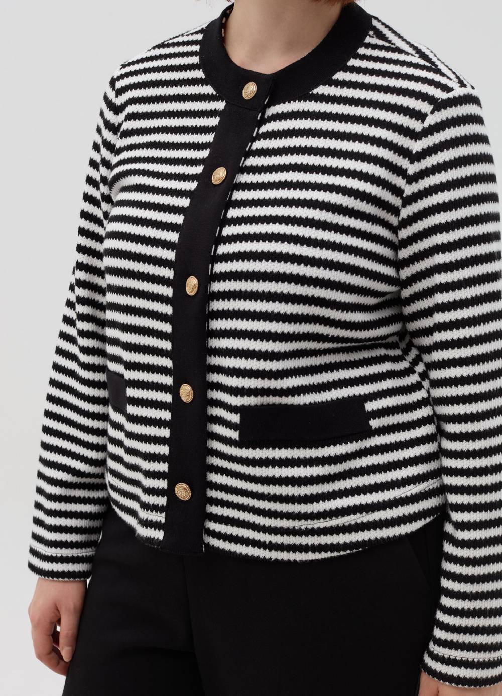 MYA Cardigan a righe con bottoni dorati Curvy In Linea