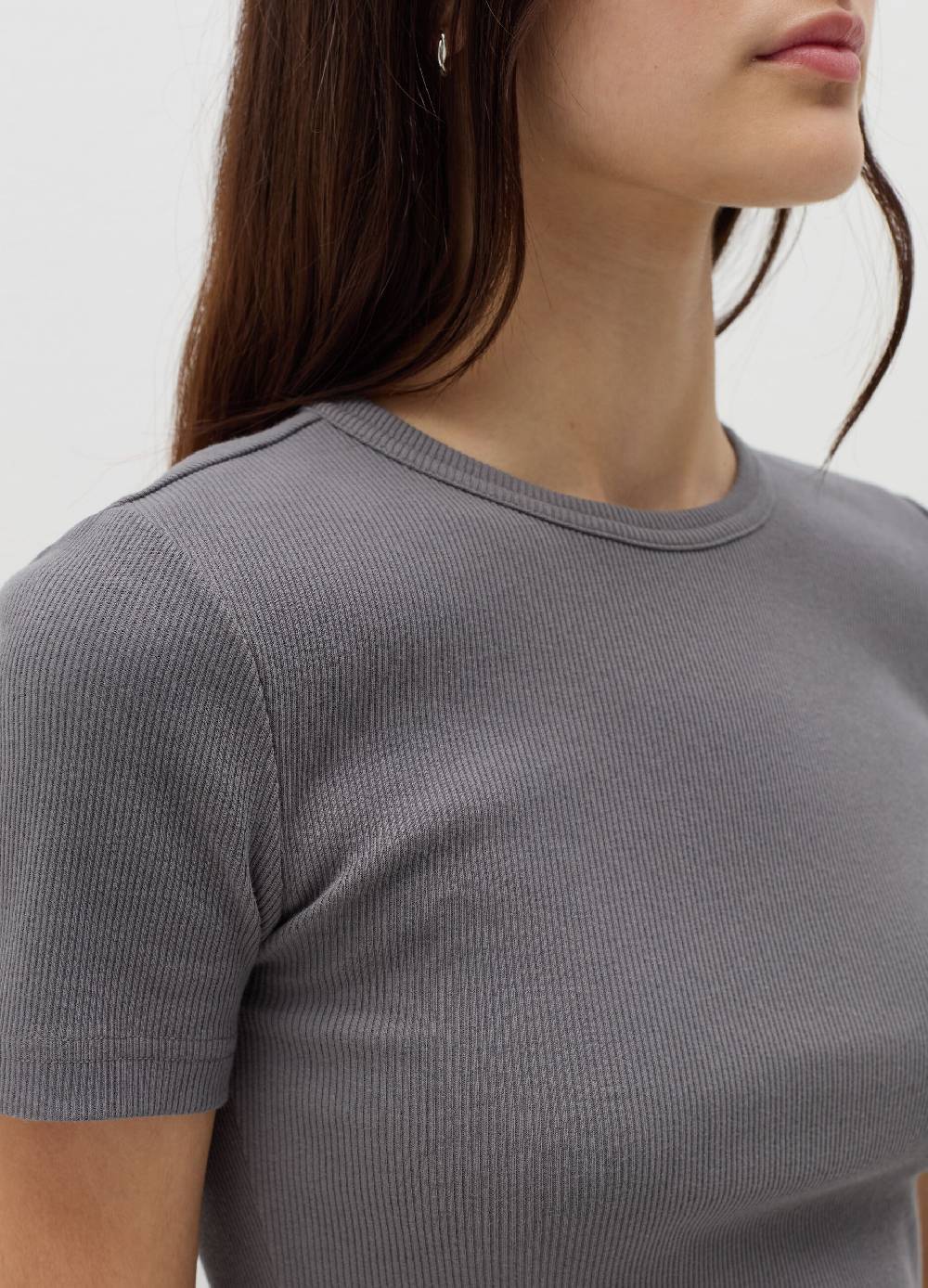 B. ANGEL T-shirt in cotone stretch a costine Pezzi Unici