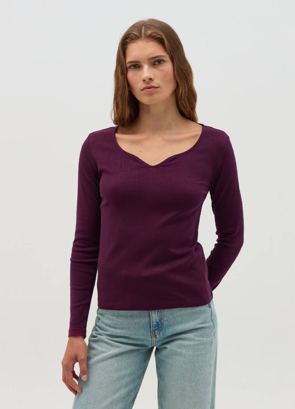 OVS T-shirt a maniche lunghe con scollo a cuore Consegna Veloce