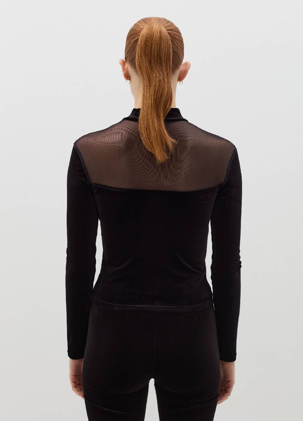 B. ANGEL T-shirt in velluto con inserto in mesh Economico