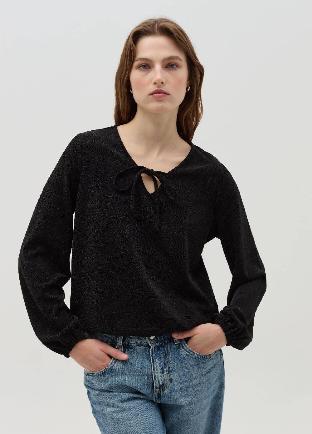 OVS T-shirt in lurex a maniche lunghe In Saldo
