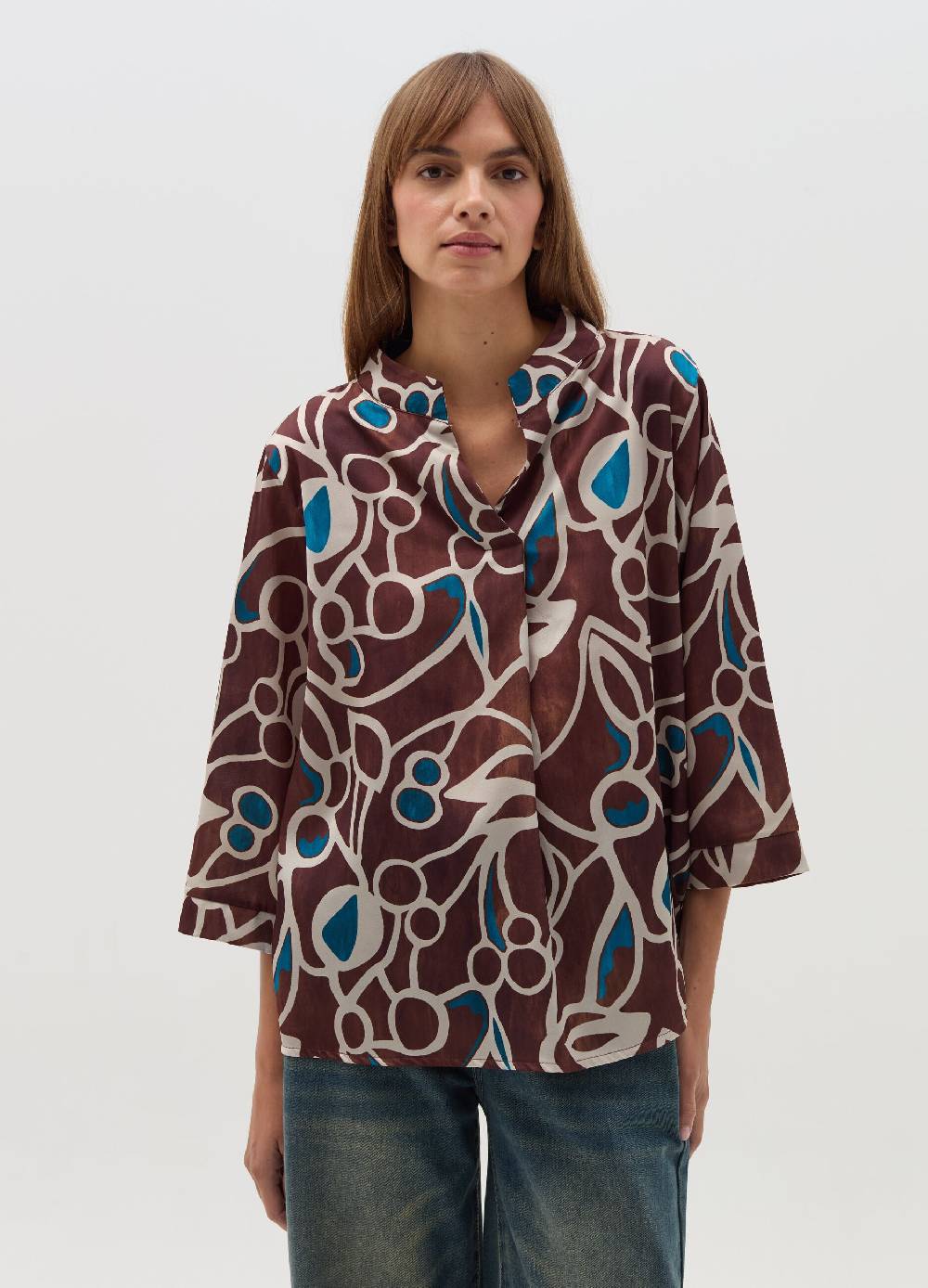 HYBRID Blusa con stampa fantasia Moda