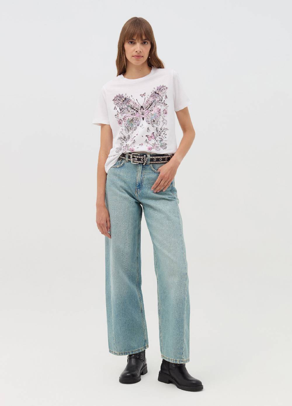 OVS T-shirt stampa farfalle e fiori 2025