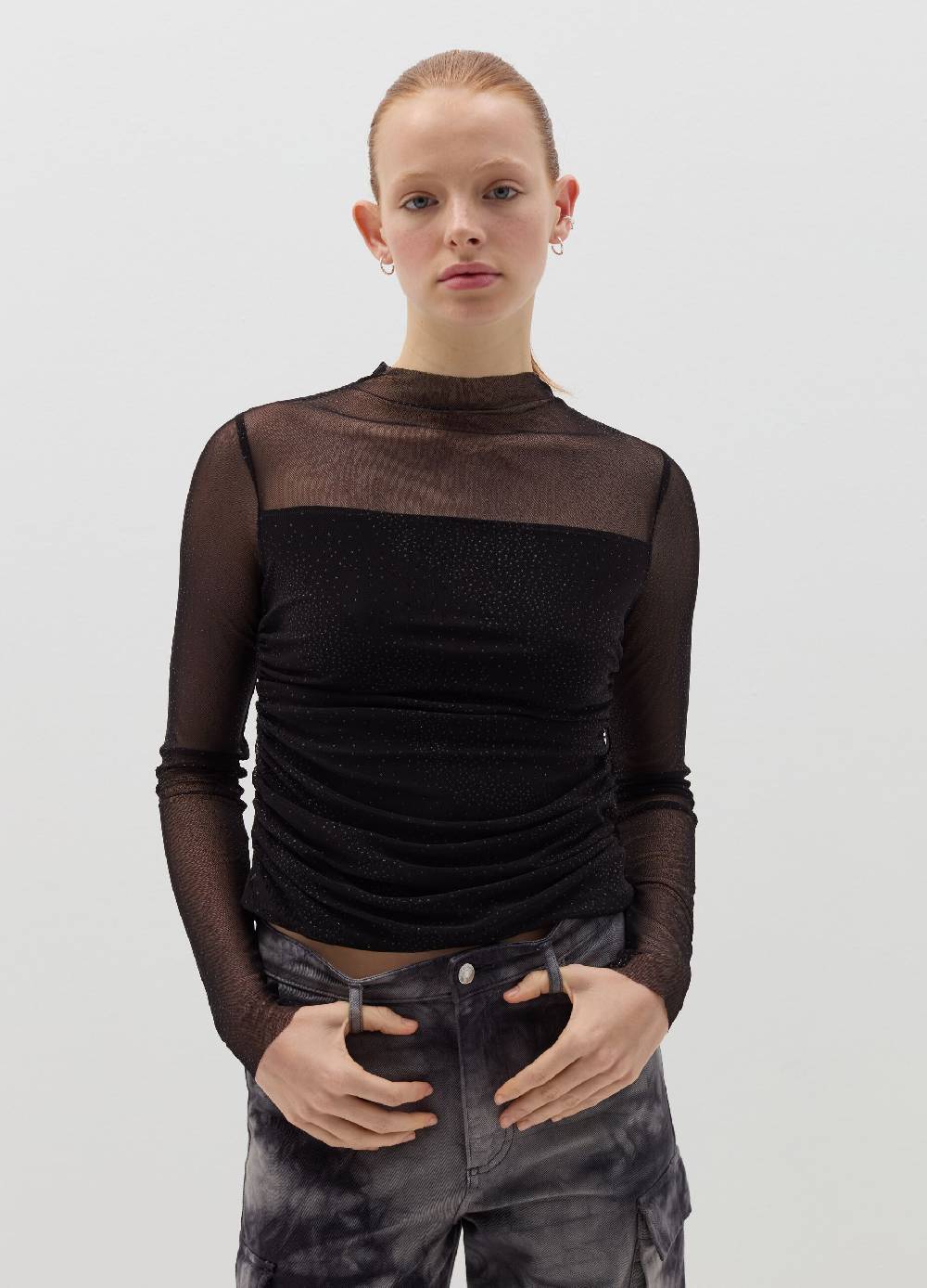 B. ANGEL T-shirt in mesh con strass all-over Promozione