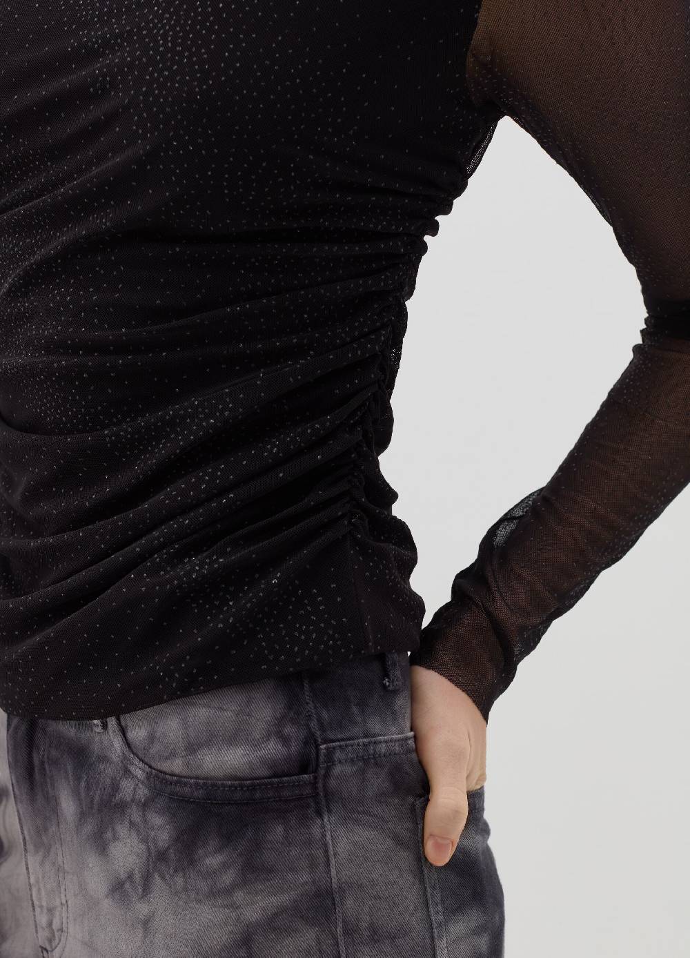 B. ANGEL T-shirt in mesh con strass all-over Promozione