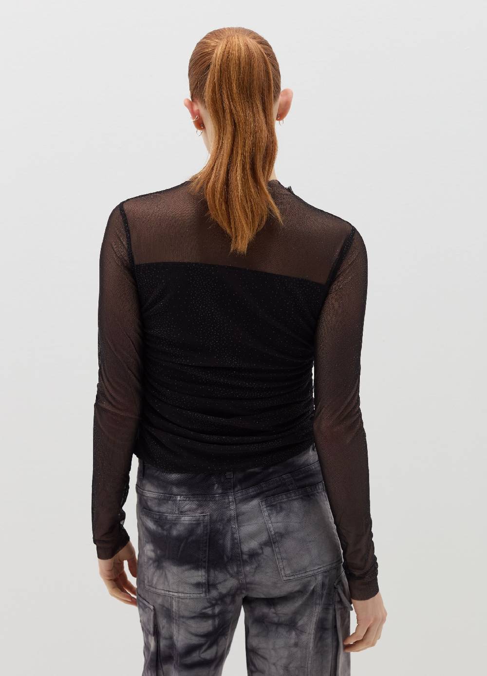 B. ANGEL T-shirt in mesh con strass all-over Promozione