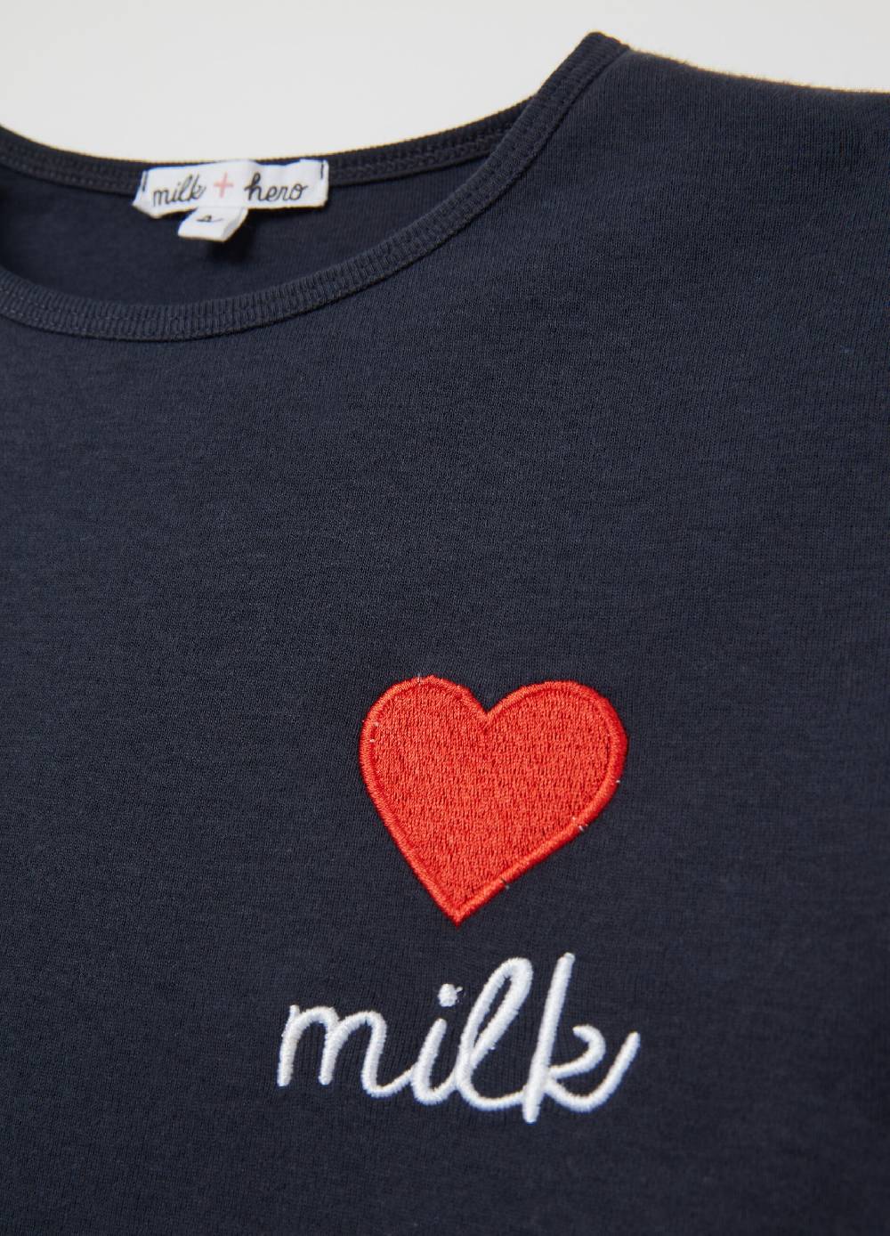 MILK+HERO T-shirt girocollo con ricamo Prezzo Ridotto