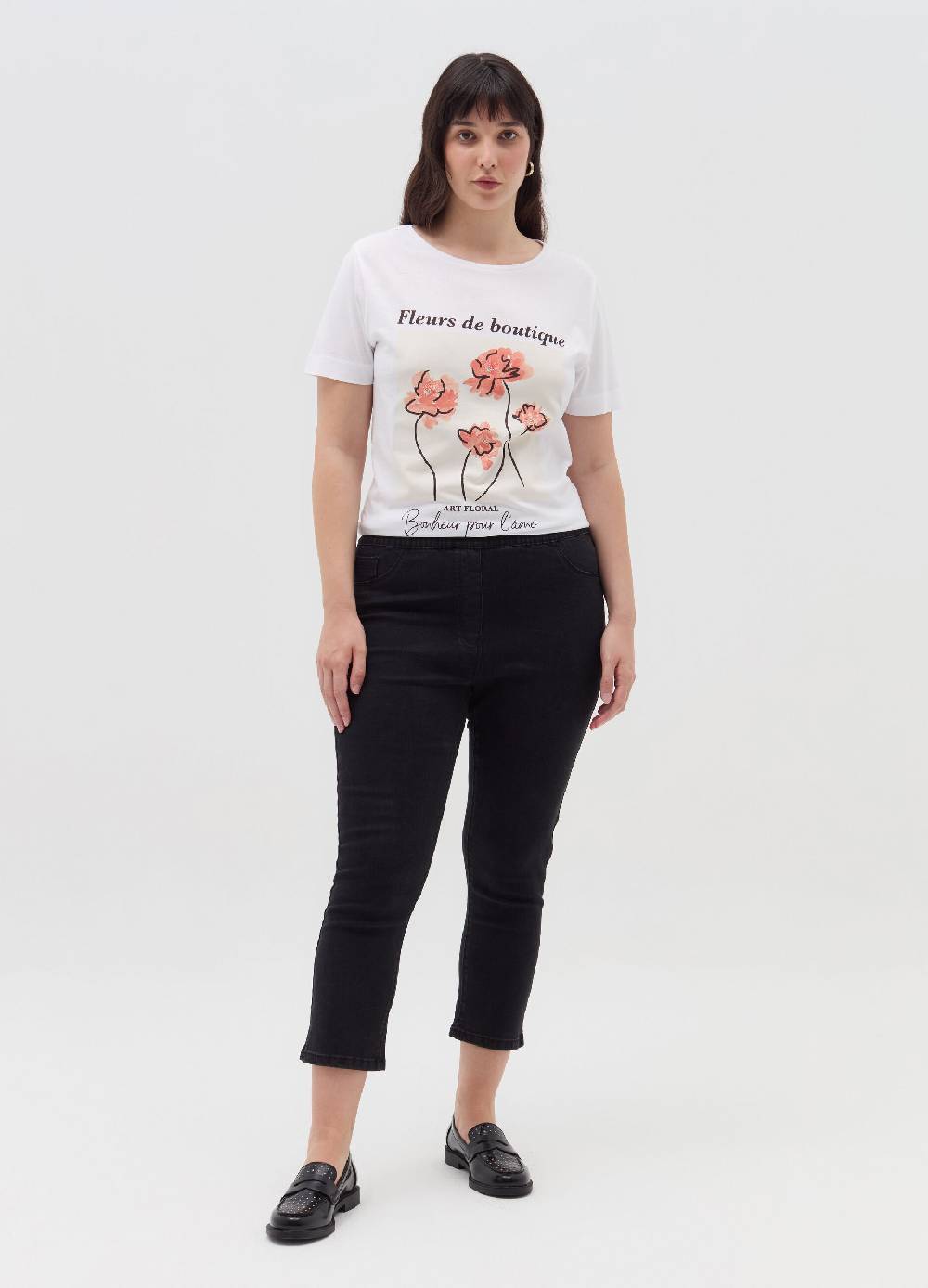 MYA T-shirt in cotone con stampa Curvy Novità