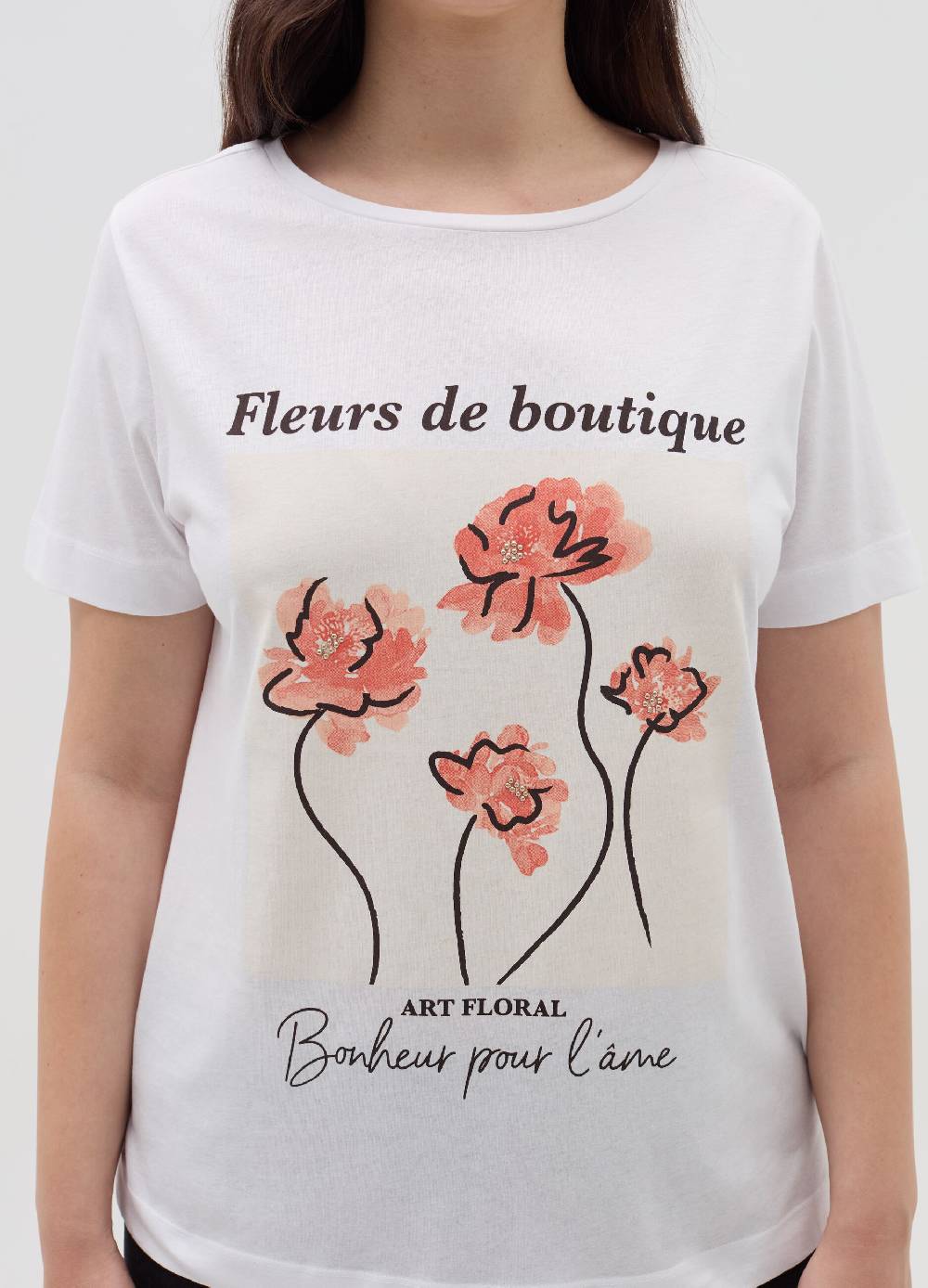 MYA T-shirt in cotone con stampa Curvy Novità