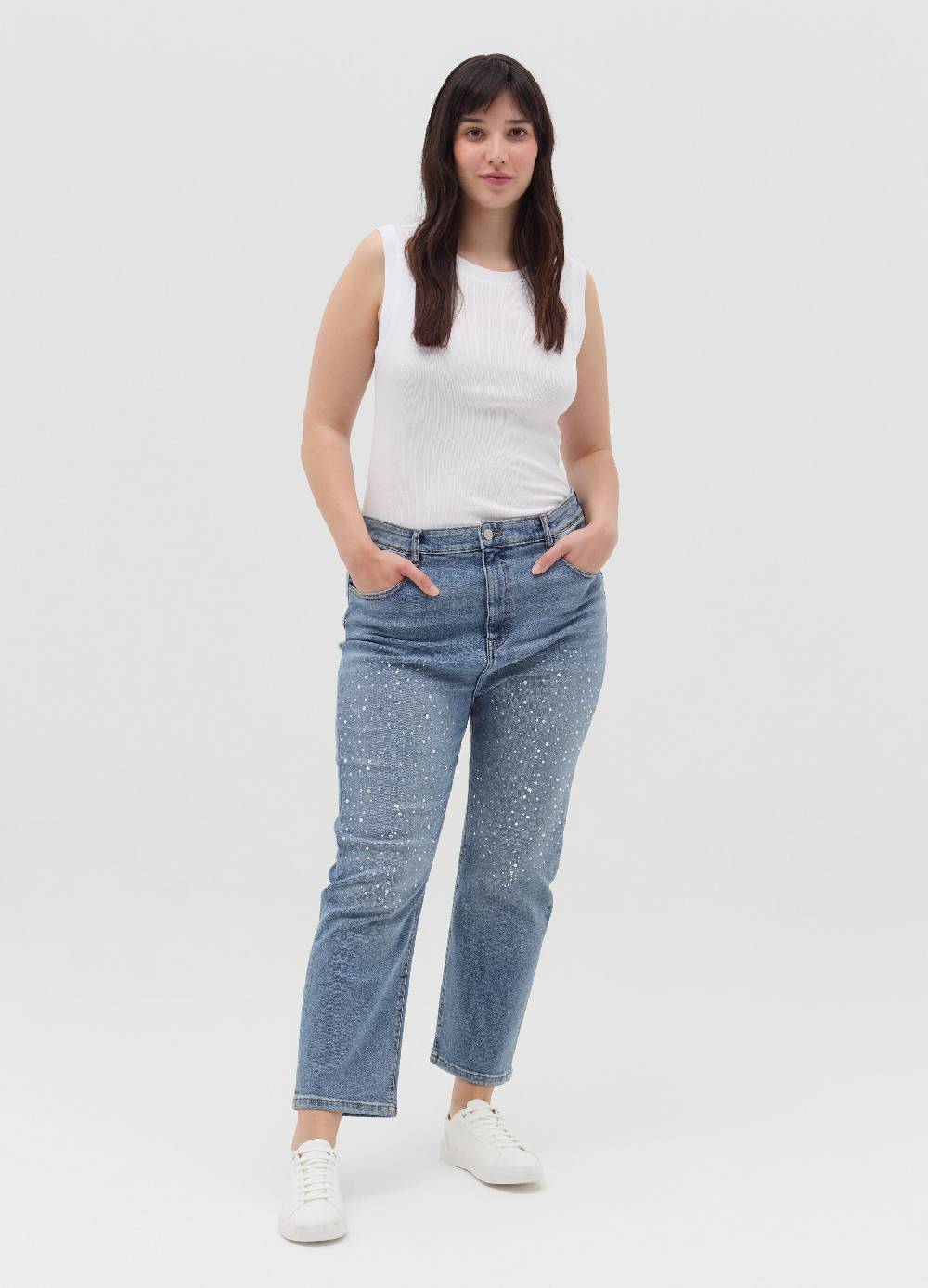 MYA Tank top a costine sottili Curvy Presa