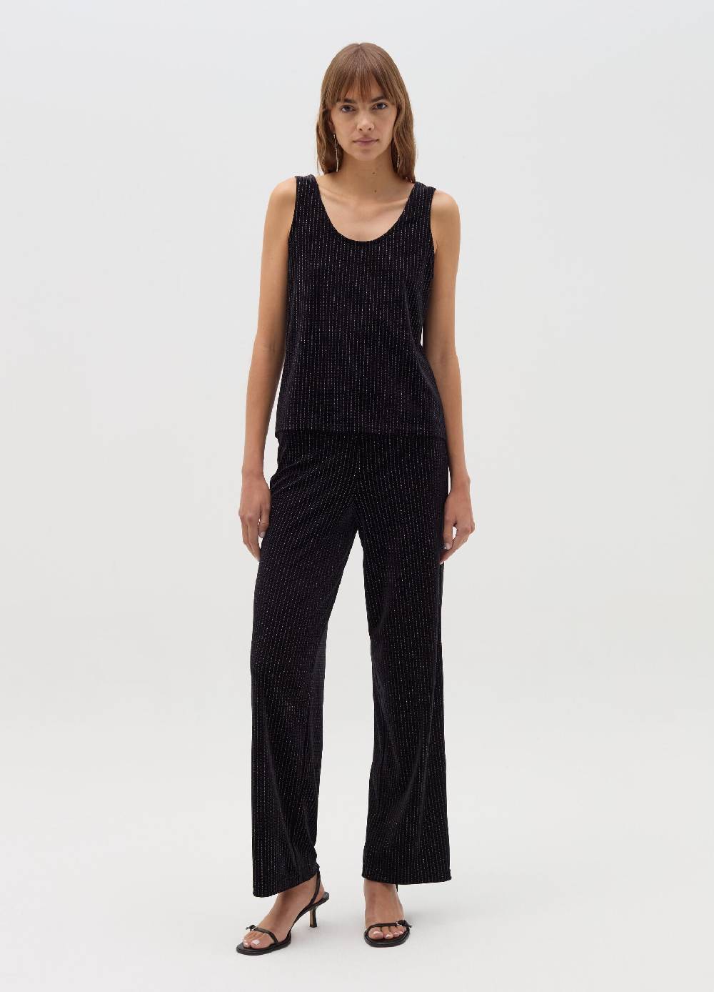 OVS Tank top in velluto con fil coupe in lurex Economico